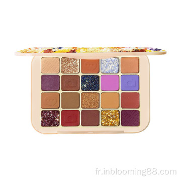 Palette de fards à paupières de maquillage à paillettes hautement pigmentées